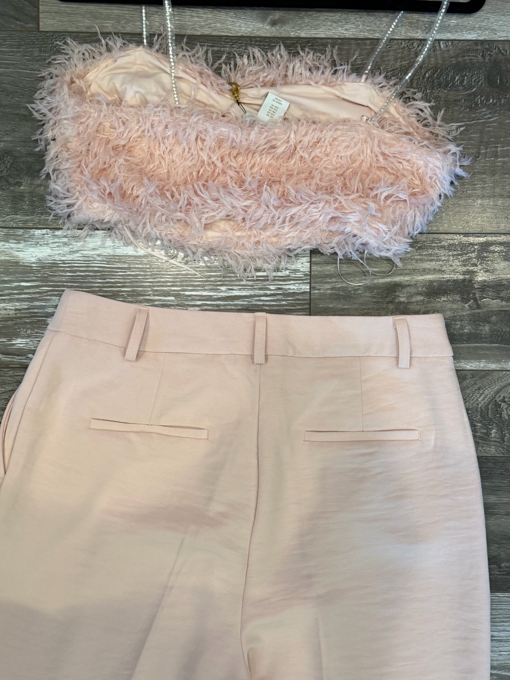 House of Harlow 1960 Blush Wide-Leg Pleated Trousers 2 piece set - Picture 7 of 9